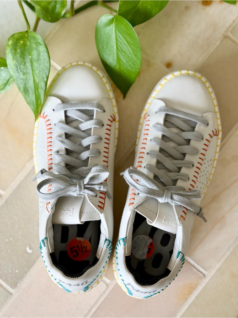 P448 Women's Thea Whip Stitch Low Top Platform Sneakers - 36 - Picture 10 of 13